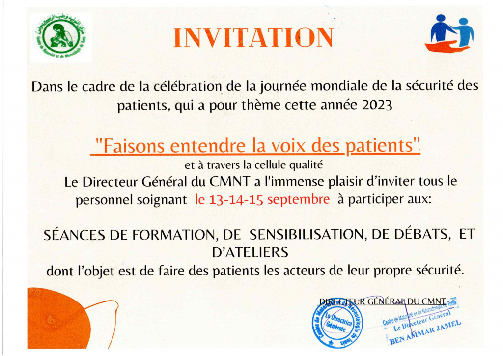 FAISONS ENTENDRE LA VOIX DES PATIENTS 